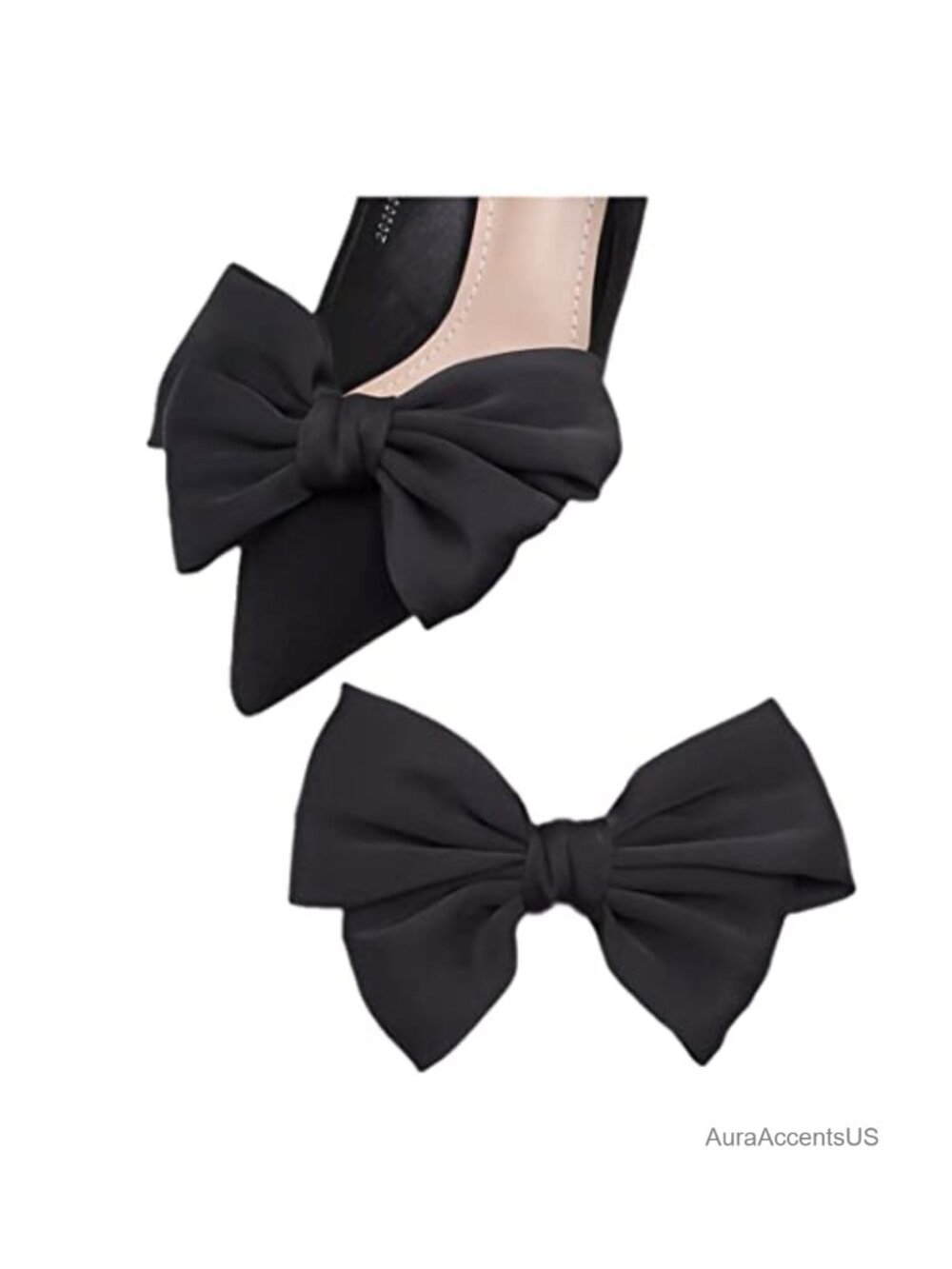Satin Bow Shoe Clips Removable Elegant Wedding Party